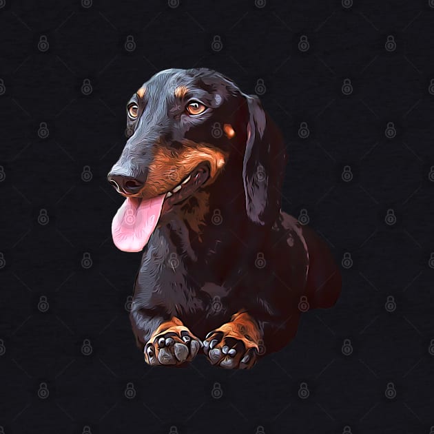 Dachshund Black and Tan Beauty by ElegantCat